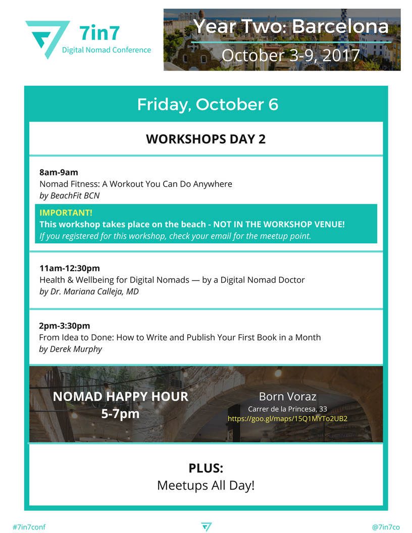 7in7 Digital Nomad Conference: Year Two Schedule